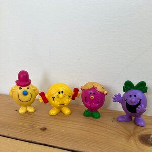 Mr Men & Little Miss Arby's Mini Toy Figures Set of 4 Vintage 1981 & 1978